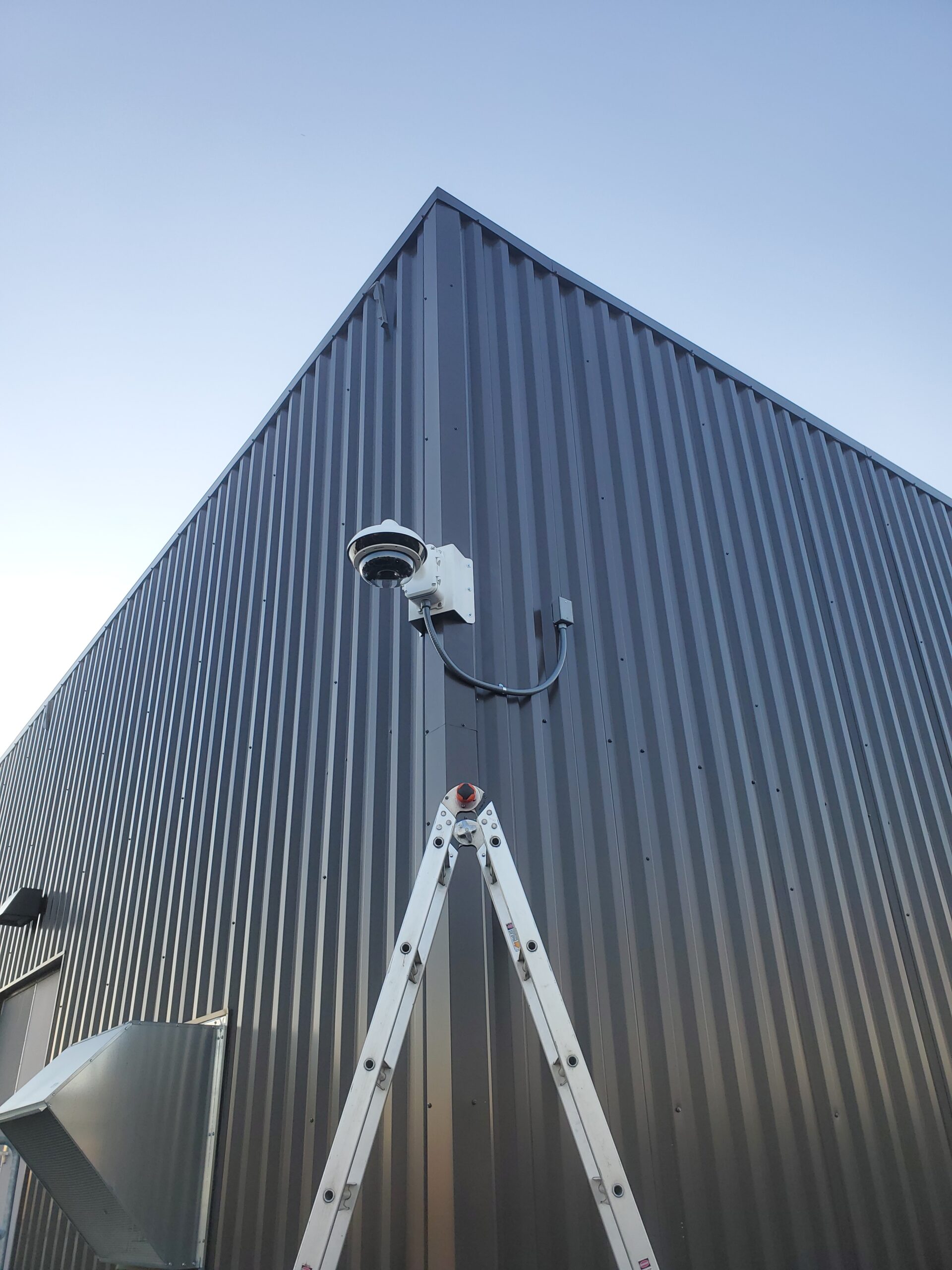 Commercial video surveillance and access control installation for a business security system
